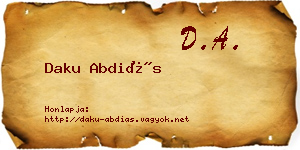 Daku Abdiás névjegykártya